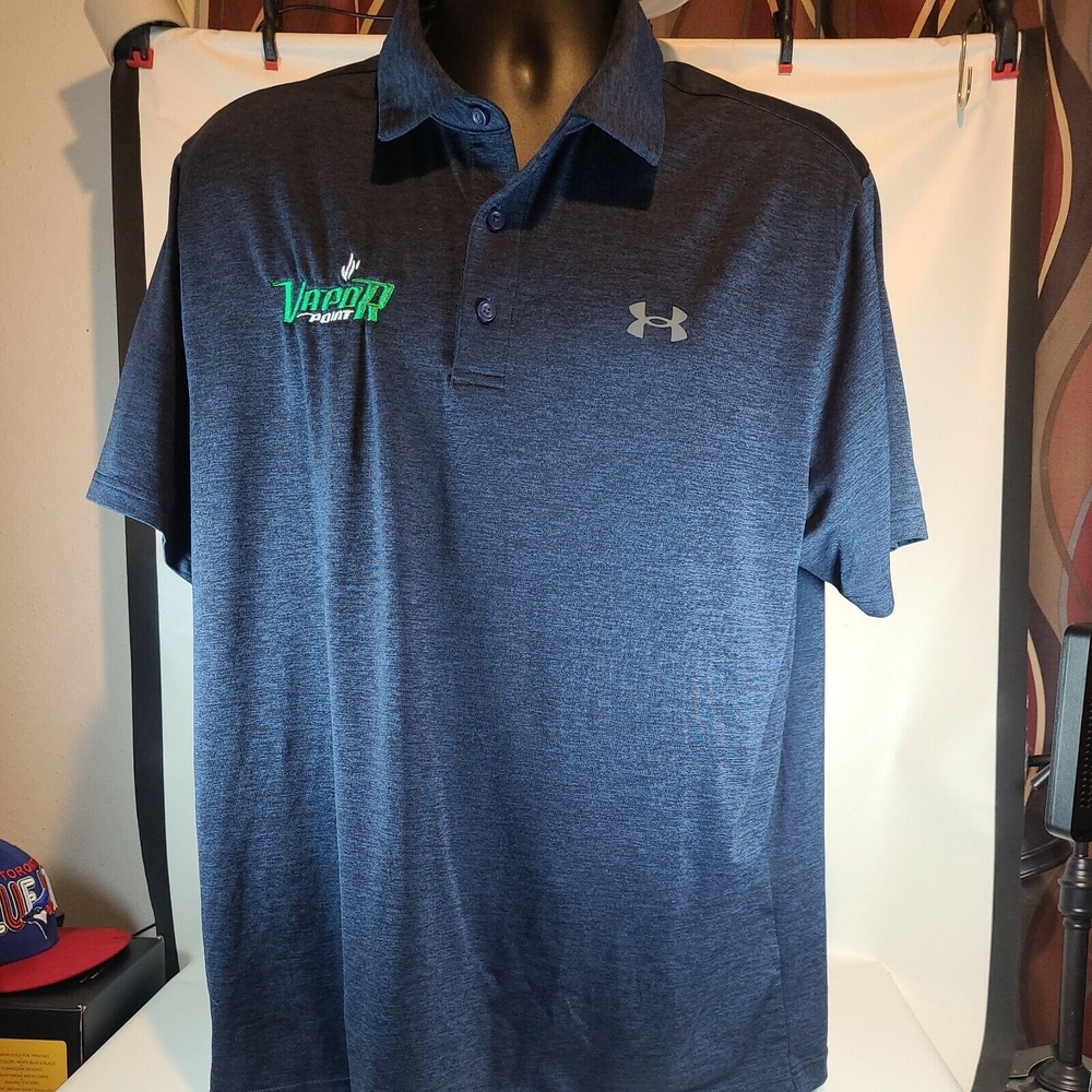 Under Armour Polo Shirt Men's XL Playoff Polo  Navy Blue Vapor Point